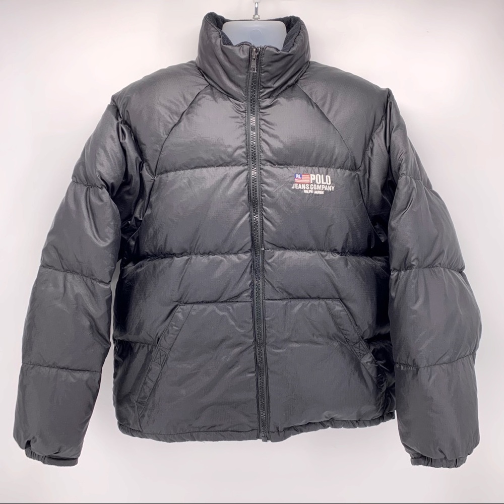 Polo Jeans Co Ralph Lauren Black Down Puffer Jacket Size XL